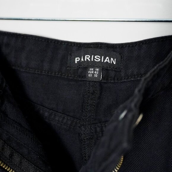 Parisian Black Ripped Boyfriend Jeans High-Rise Distressed Denim - Picture 6 of 6